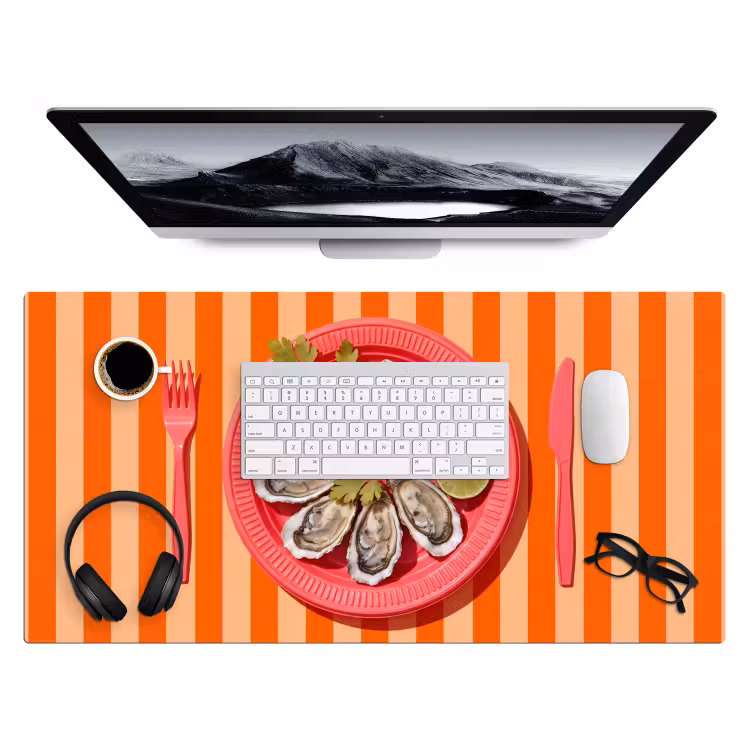 Eten - Oester - Zeevruchten - Oranje - Modern Muismat XXL klein -3d