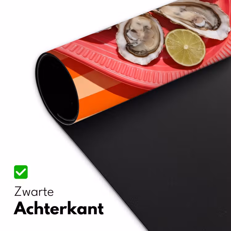 Eten - Oester - Zeevruchten - Oranje - Modern Muismat XXL klein -sfeer2