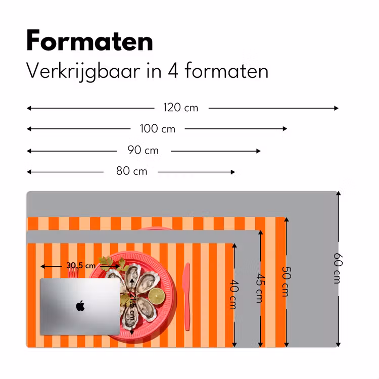Eten - Oester - Zeevruchten - Oranje - Modern Muismat XXL klein -sfeer5