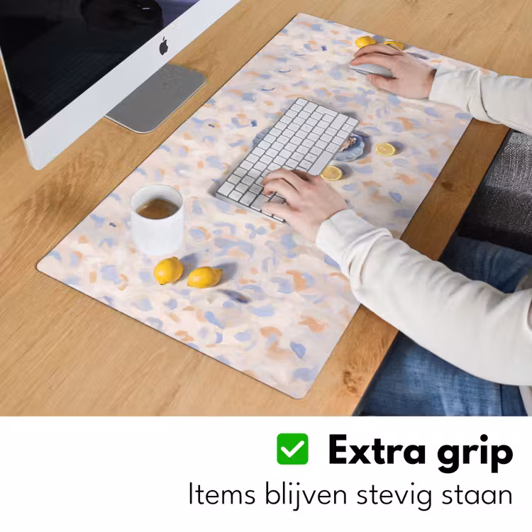 Eten - Oesters - Citroenen - Modern - Geel Muismat XXL klein -sfeer3