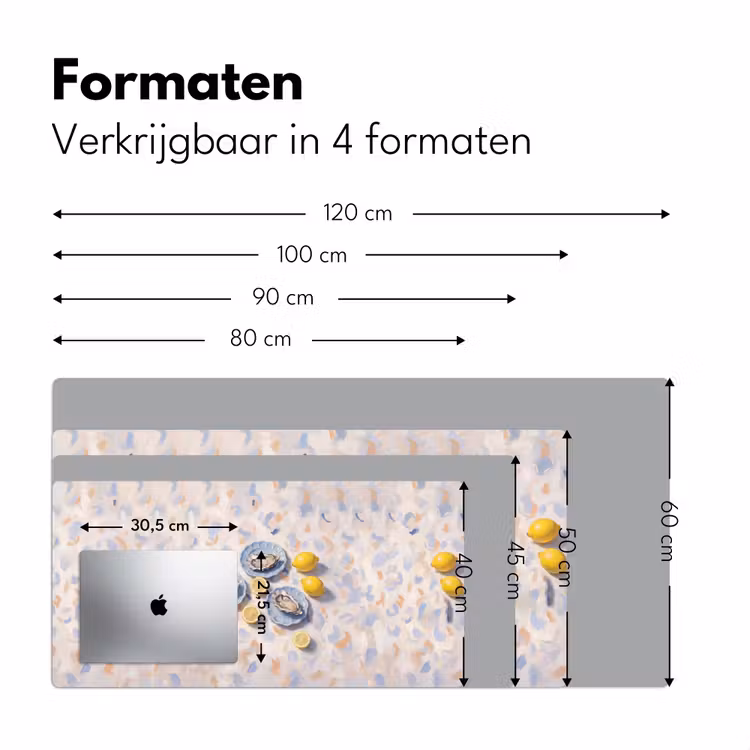 Eten - Oesters - Citroenen - Modern - Geel Muismat XXL klein -sfeer5