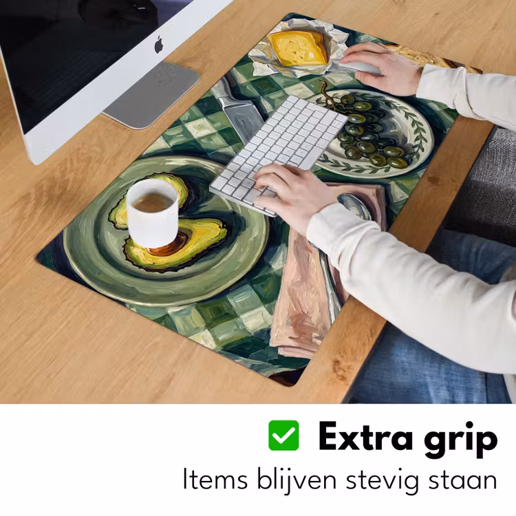 Eten - Ontbijt - Tafel - Modern - Groen Muismat XXL klein -sfeer3