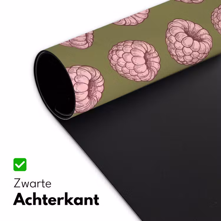 Eten - Patroon - Illustratie - Roze - Groen Muismat XXL klein -sfeer2
