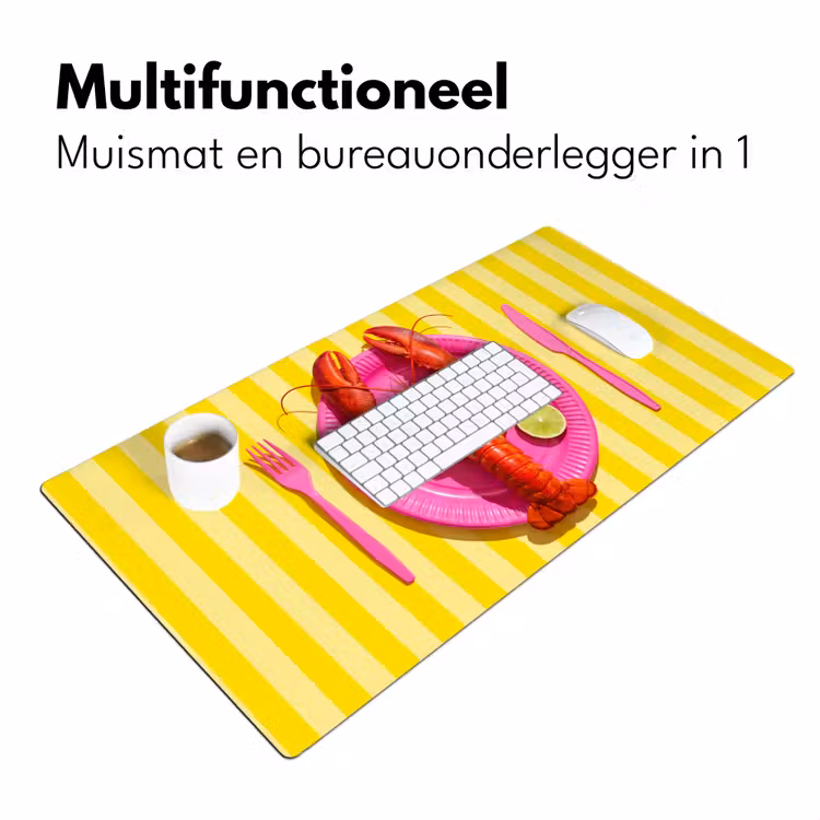 Eten - Roze - Geel - Modern - Culinaire Muismat XXL klein -sfeer4
