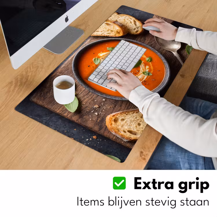 Eten - Soep - Basilicum - Rustiek - Rood Muismat XXL klein -sfeer3