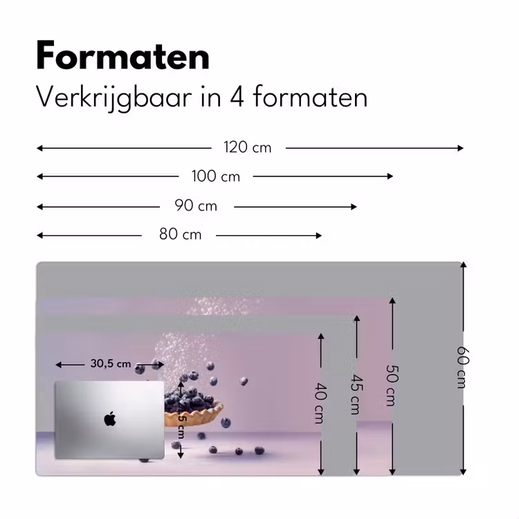 Eten - Taart - Bessen - Blauw Muismat XXL klein -sfeer5