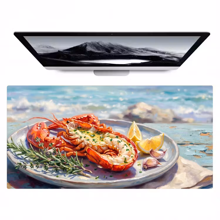 Eten - Zee - Kust - Modern - Blauw Muismat XXL klein -zzz3d