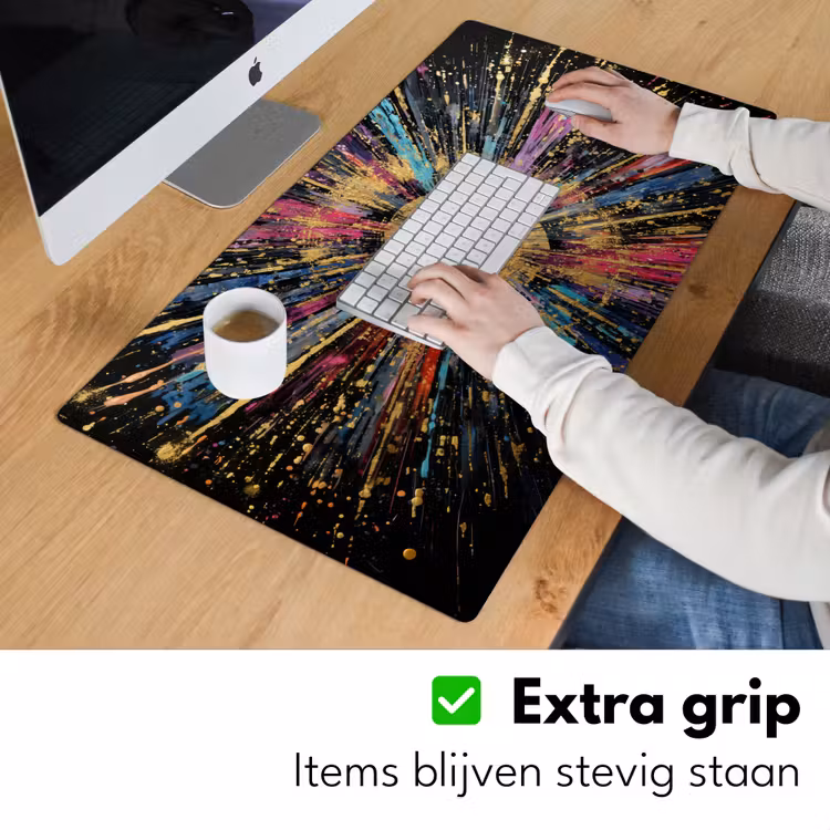 Explosie - Goud - Kleurrijk - Abstract Muismat XXL klein -sfeer3