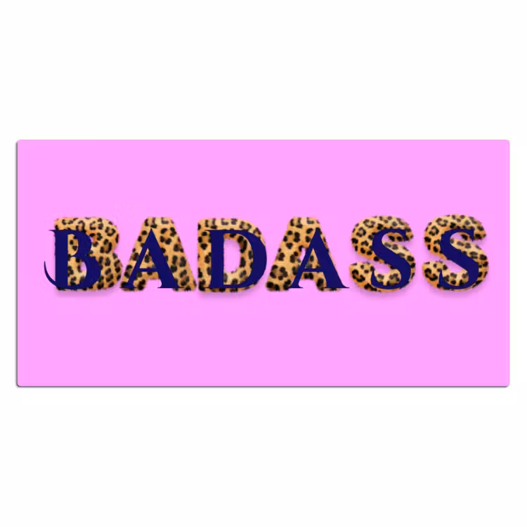 Felroze - Badass - Panterprint - Schaduw Muismat XXL klein -3d_leeg
