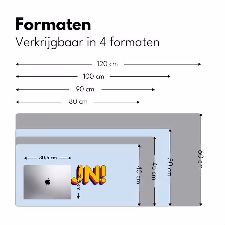 Fijn - Geel - Oranje Muismat XXL klein -sfeer5
