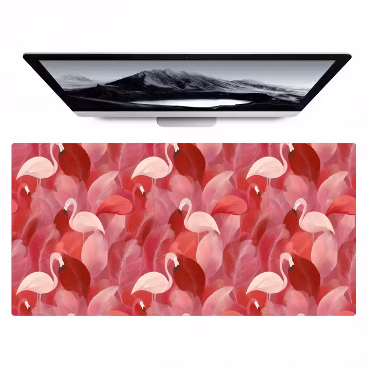 Flamingo - Botanisch - Elegant - Roze - Rood Muismat XXL klein 681 -zzz3d