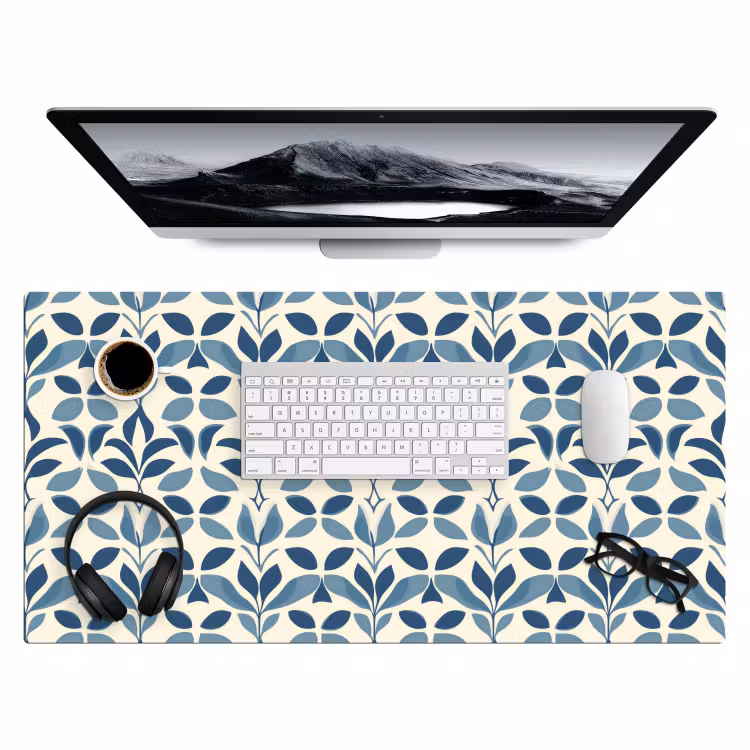 Flora - Modern - Blauw Muismat XXL klein 681 -3d