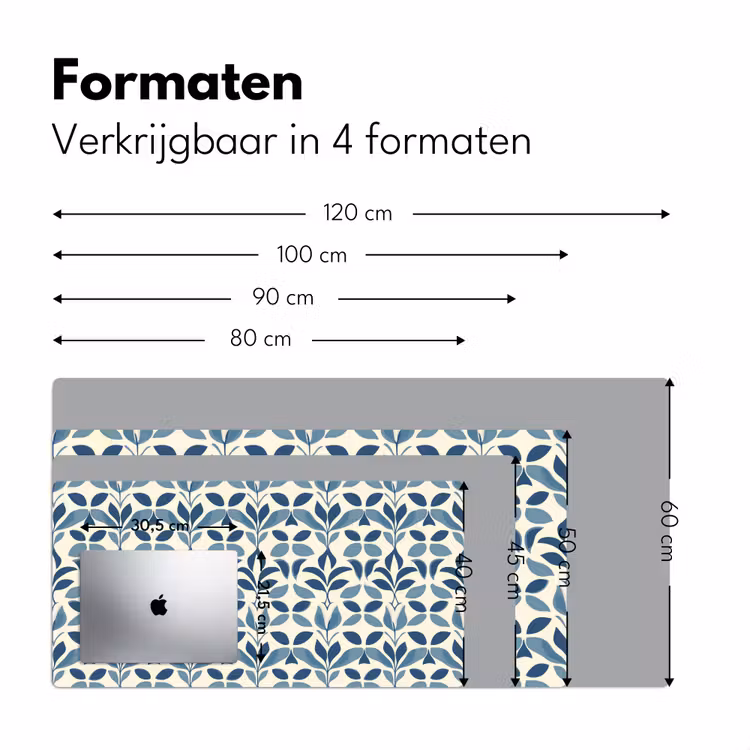 Flora - Modern - Blauw Muismat XXL klein 681 -sfeer5