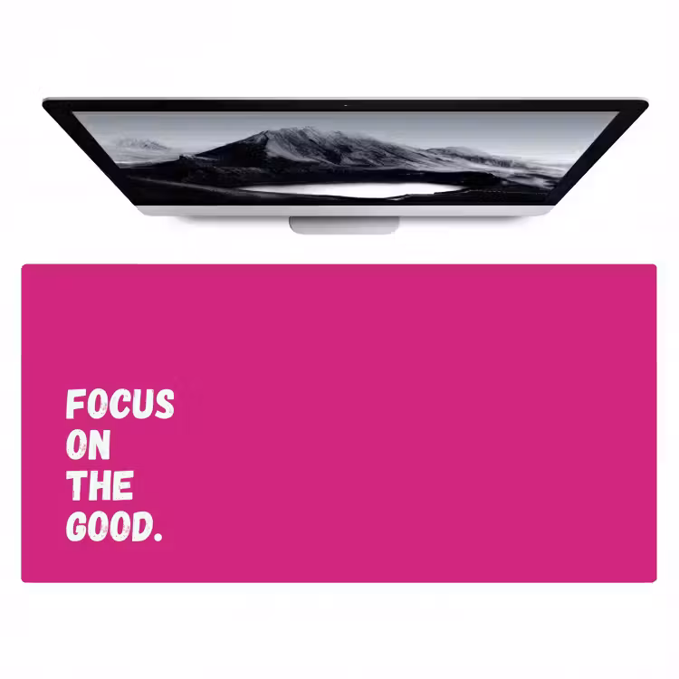 Focus on the good - Roze - Simple Muismat XXL klein -zzz3d