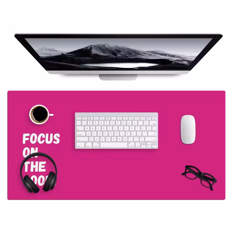 Focus on the good - Roze - Simple Muismat XXL klein -3d