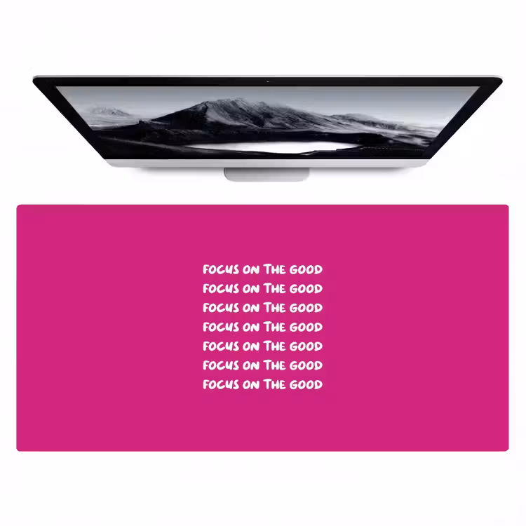 Focus on the good - Roze - wit Muismat XXL klein -zzz3d