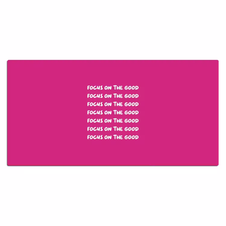 Focus on the good - Roze - wit Muismat XXL klein -3d_leeg