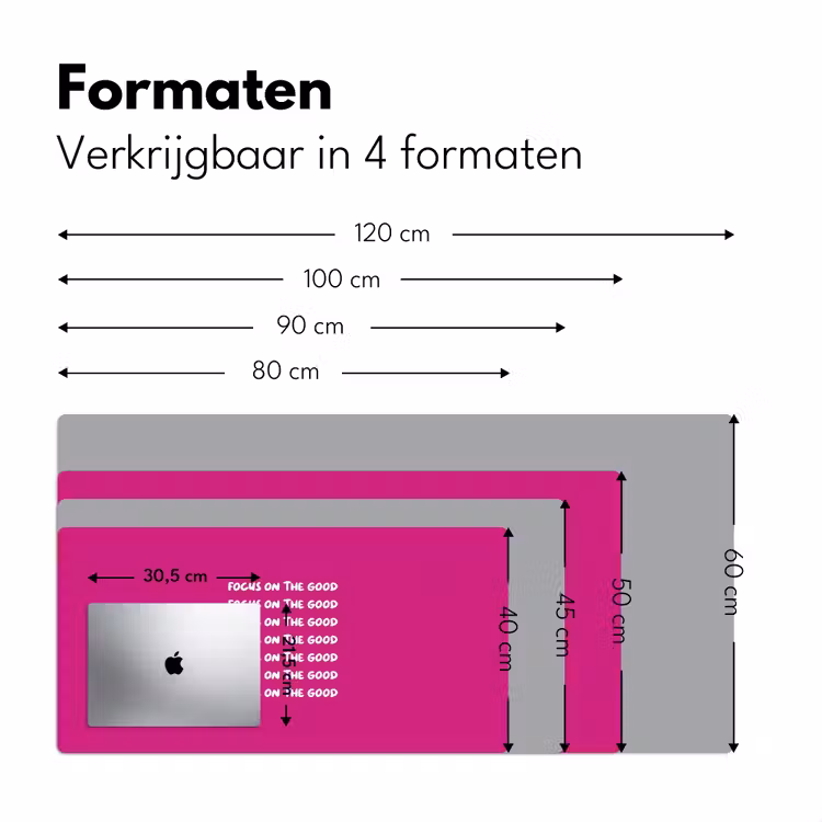Focus on the good - Roze - wit Muismat XXL klein -sfeer5