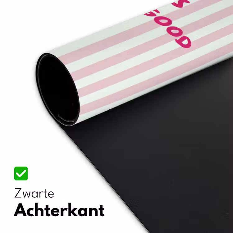 Focus on the good - Strepen - Roze - Smiley Muismat XXL klein -sfeer2