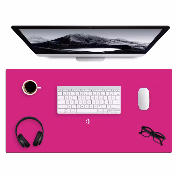 Focus - Smiley - Roze Muismat XXL klein -3d