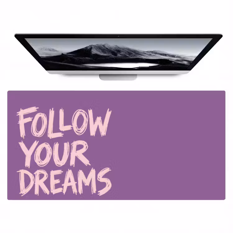 Follow your dreams - Paars - Penseeltextuur Muismat XXL klein -zzz3d