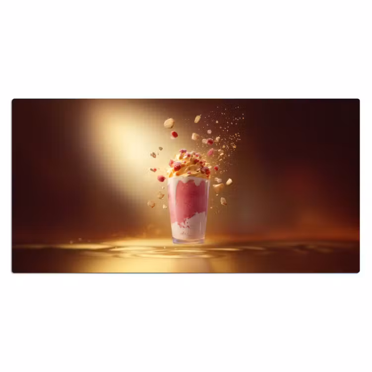 Framboos - Smoothie - Drinken - Roze Muismat XXL klein -3d_leeg