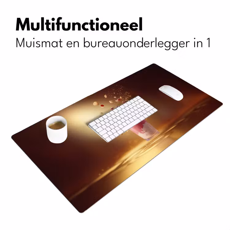 Framboos - Smoothie - Drinken - Roze Muismat XXL klein -sfeer4