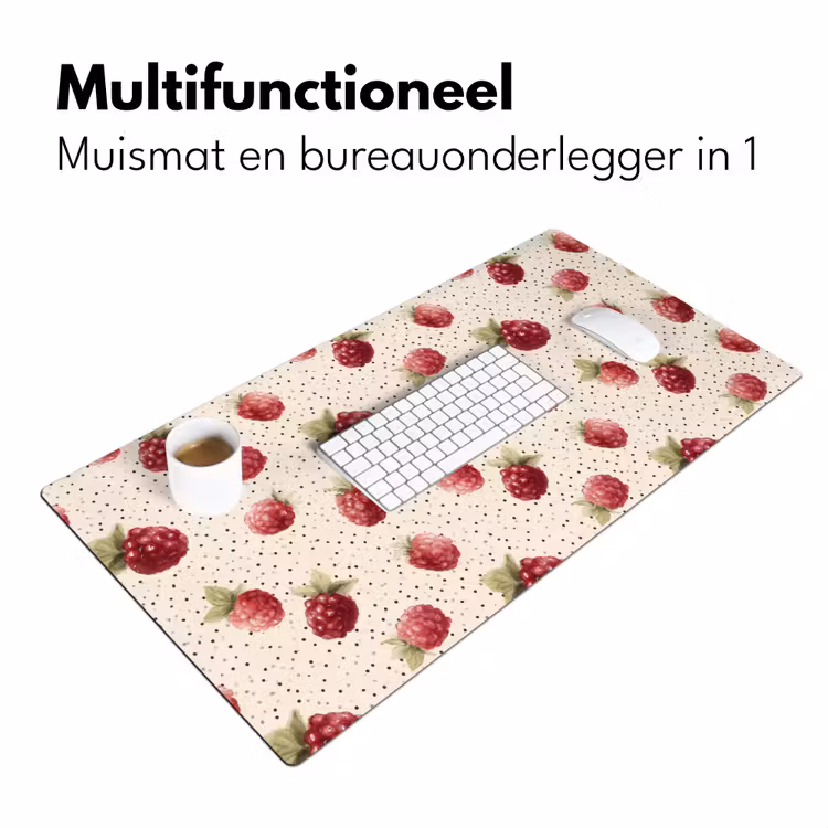 Framboos - Stippen - Rood Muismat XXL klein 681 -sfeer4