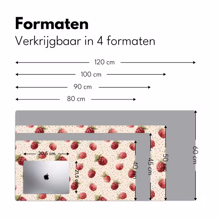 Framboos - Stippen - Rood Muismat XXL klein 681 -sfeer5