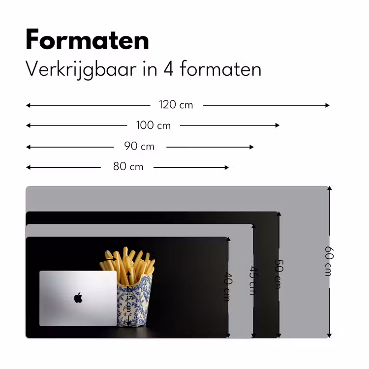 Friet - Porselein - Delfts blauw - Eten Muismat XXL klein -sfeer5