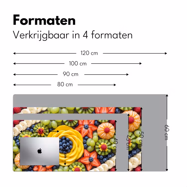 Fruit - Arrangement - Gezond - Kleurrijk - Eten Muismat XXL klein -sfeer5