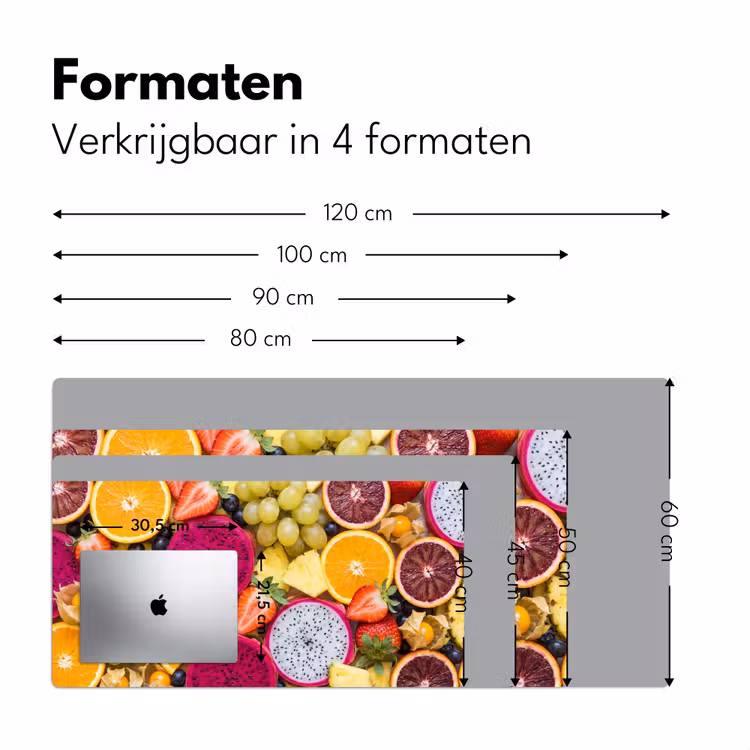Fruit - Assortiment - Kleurrijk - Gezondheid Muismat XXL klein -sfeer5