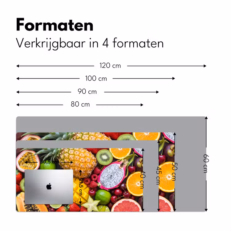 Fruit - Assortiment - Vers - Gezond - Kleurrijk Muismat XXL klein -sfeer5