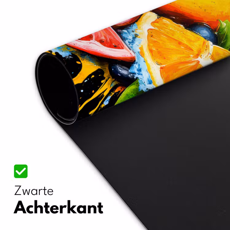 Fruit - Graffiti - Kleurrijk - Sinaasappel - Aardbei - Abstract Muismat XXL klein -sfeer2