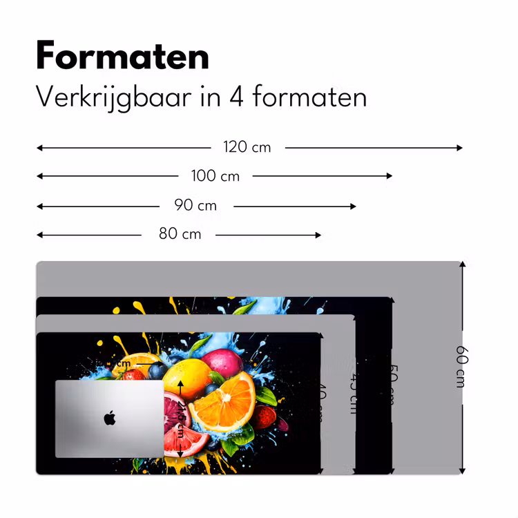Fruit - Graffiti - Kleurrijk - Sinaasappel - Aardbei - Abstract Muismat XXL klein -sfeer5