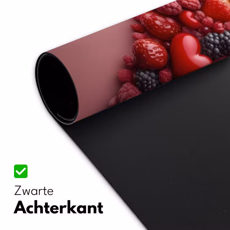Fruit - Hartjes - Aardbeien - Frambozen - Bosbessen Muismat XXL klein -sfeer2
