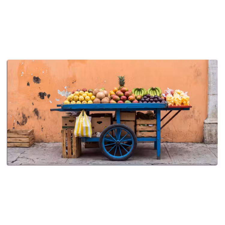 Bureau onderlegger - Fruit - Kar - Straat - Fruit - Kar - Straat Muismat XXL klein