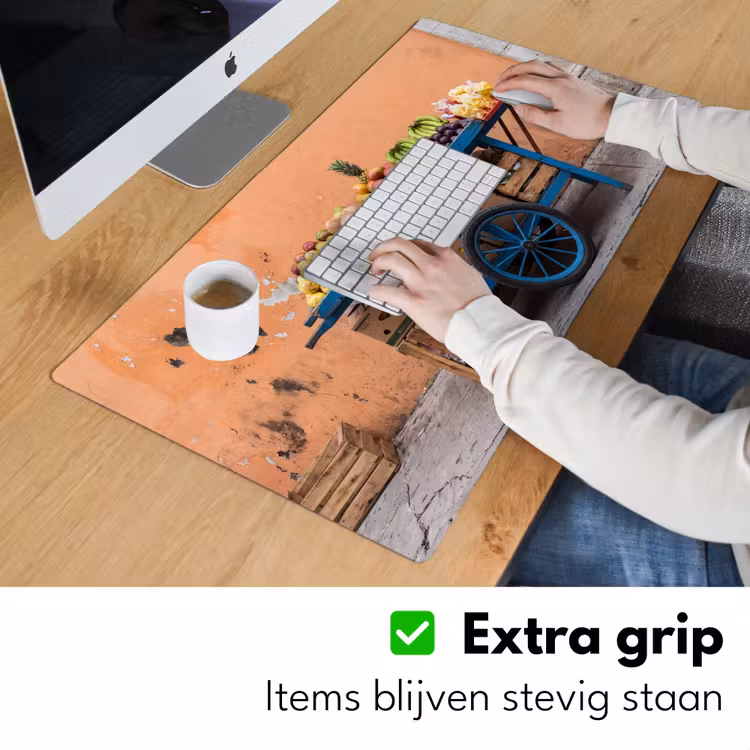Bureau onderlegger - Fruit - Kar - Straat - Fruit - Kar - Straat Muismat XXL klein