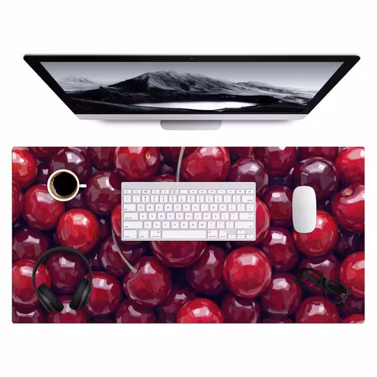 Fruit - Kersen - Eten - Modern - Rood Muismat XXL klein -3d