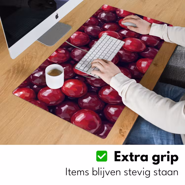 Fruit - Kersen - Eten - Modern - Rood Muismat XXL klein -sfeer3