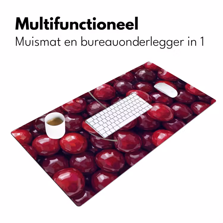Fruit - Kersen - Eten - Modern - Rood Muismat XXL klein -sfeer4