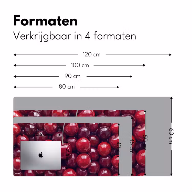 Fruit - Kersen - Eten - Modern - Rood Muismat XXL klein -sfeer5
