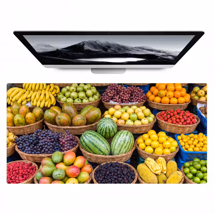 Bureau onderlegger - Fruit - Markt - Kleurrijk - Fruit - Markt - Kleurrijk Muismat XXL klein