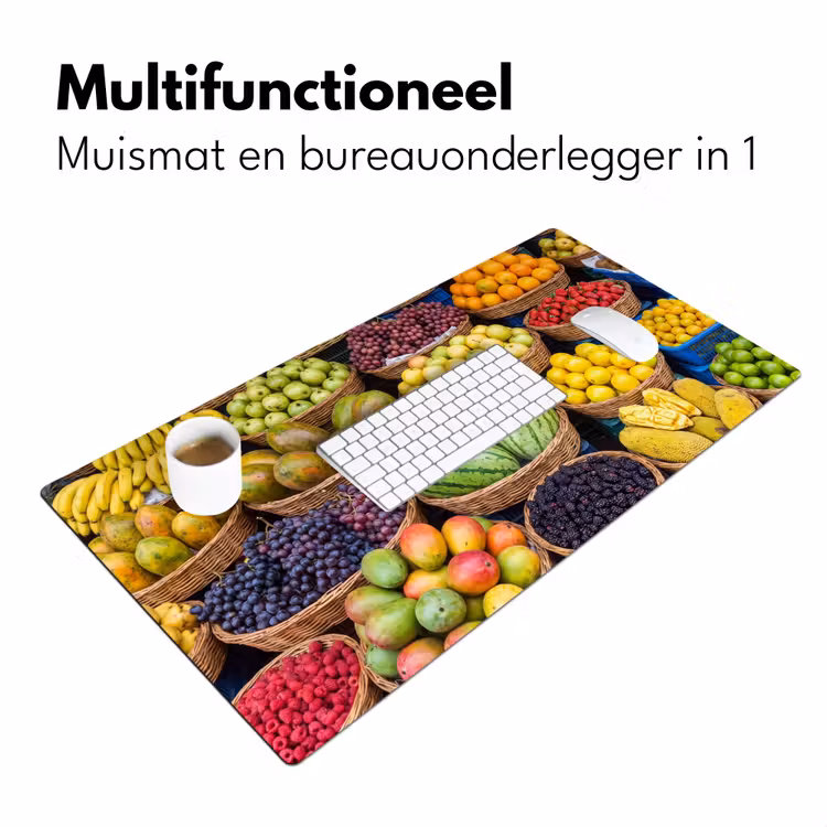 Bureau onderlegger - Fruit - Markt - Kleurrijk - Fruit - Markt - Kleurrijk Muismat XXL klein