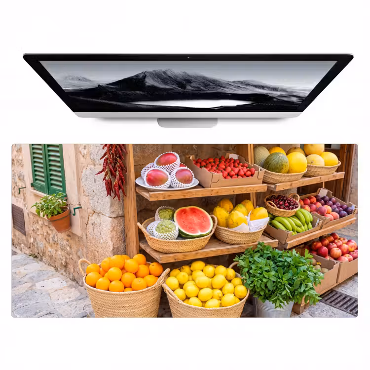 Bureau onderlegger - Fruit - Markt - Vers - Fruit - Markt - Vers Muismat XXL klein