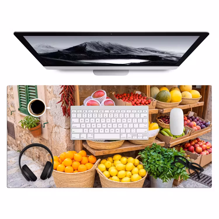 Bureau onderlegger - Fruit - Markt - Vers - Fruit - Markt - Vers Muismat XXL klein