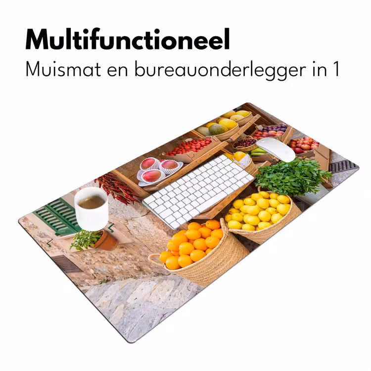 Bureau onderlegger - Fruit - Markt - Vers - Fruit - Markt - Vers Muismat XXL klein