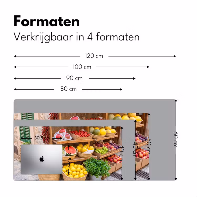 Bureau onderlegger - Fruit - Markt - Vers - Fruit - Markt - Vers Muismat XXL klein