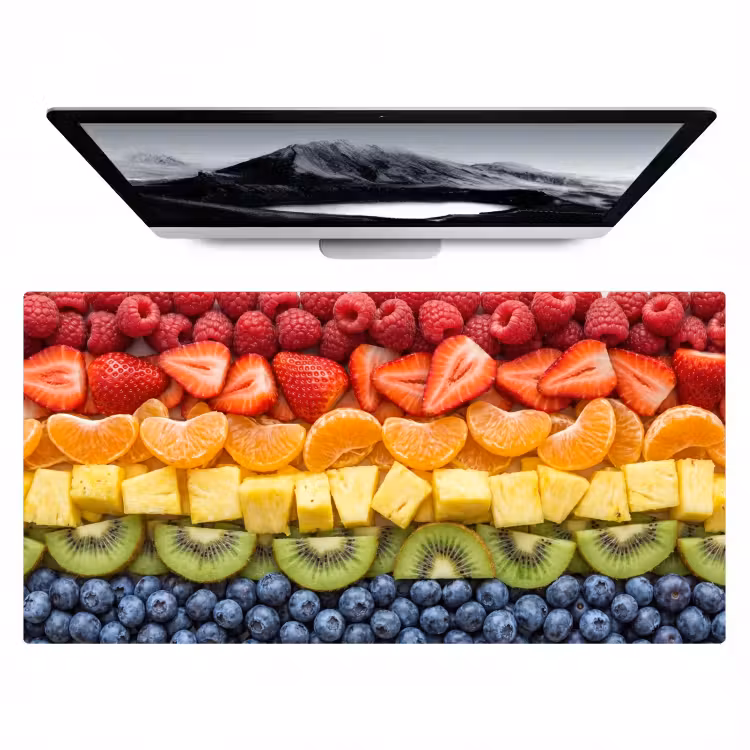 Fruit - Regenboog - Gezond - Kleurrijk Muismat XXL klein -zzz3d