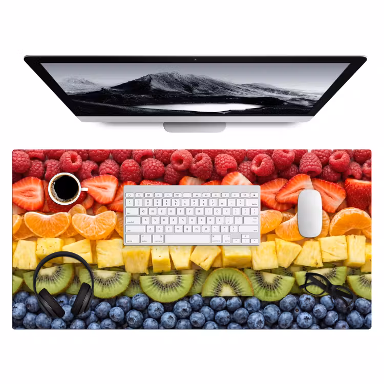 Fruit - Regenboog - Gezond - Kleurrijk Muismat XXL klein -3d